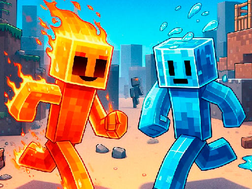 Fire and Water Stickman Image